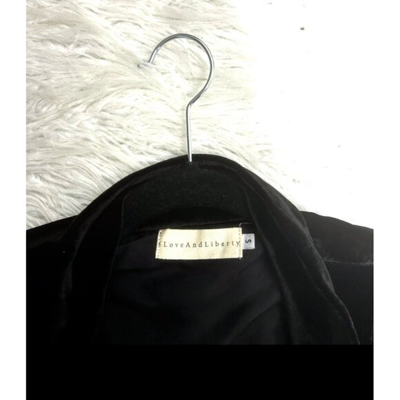 JOHNNY WAS 4 Love and Liberty Size S Black Velvet Duster Cardigan Top Open Front - Picture 7 of 12